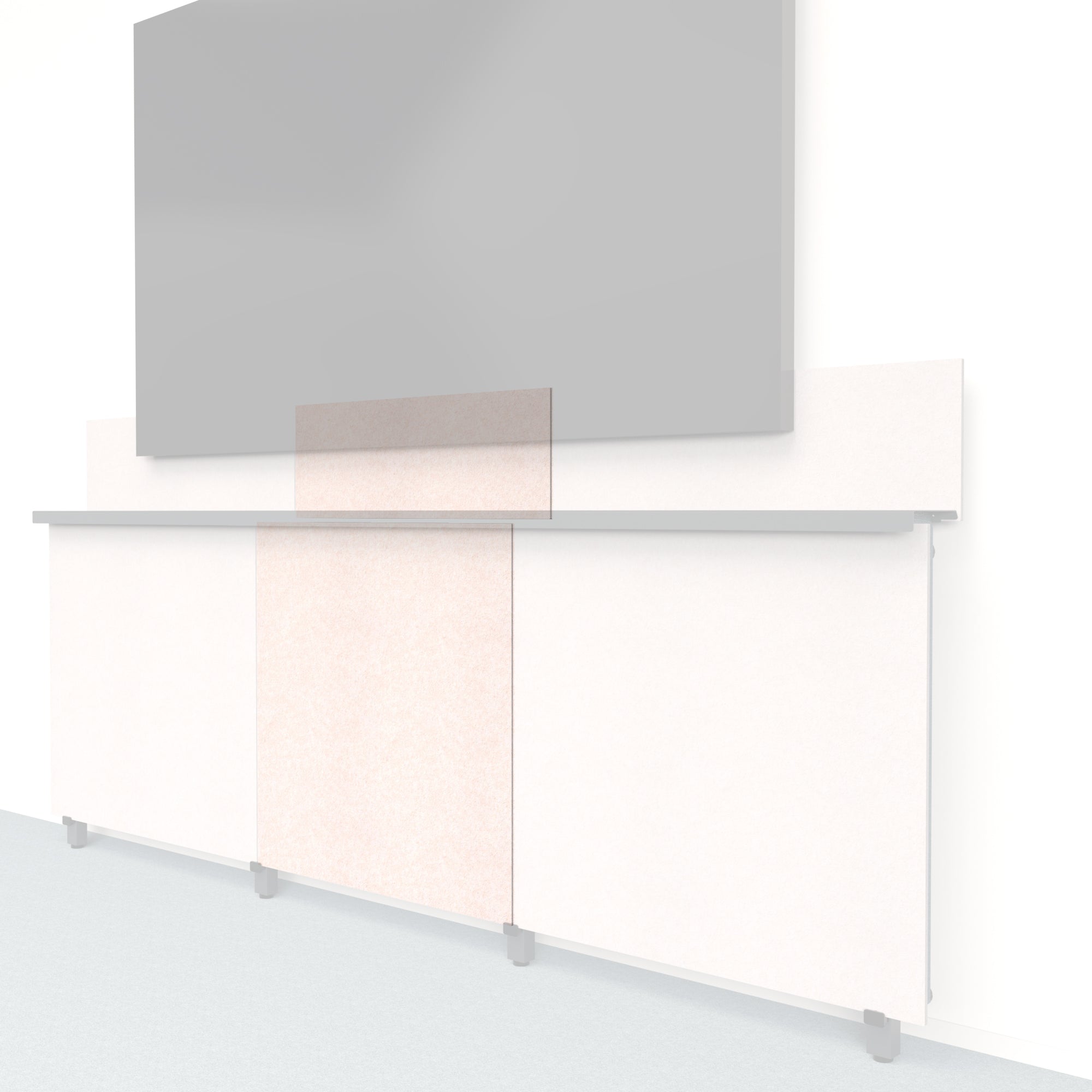 Heckler Framework Tall Inner Panel & Backsplash in Latte Felt Right — modular latte tan PET felt AV wall panel for the Heckler Framework system.