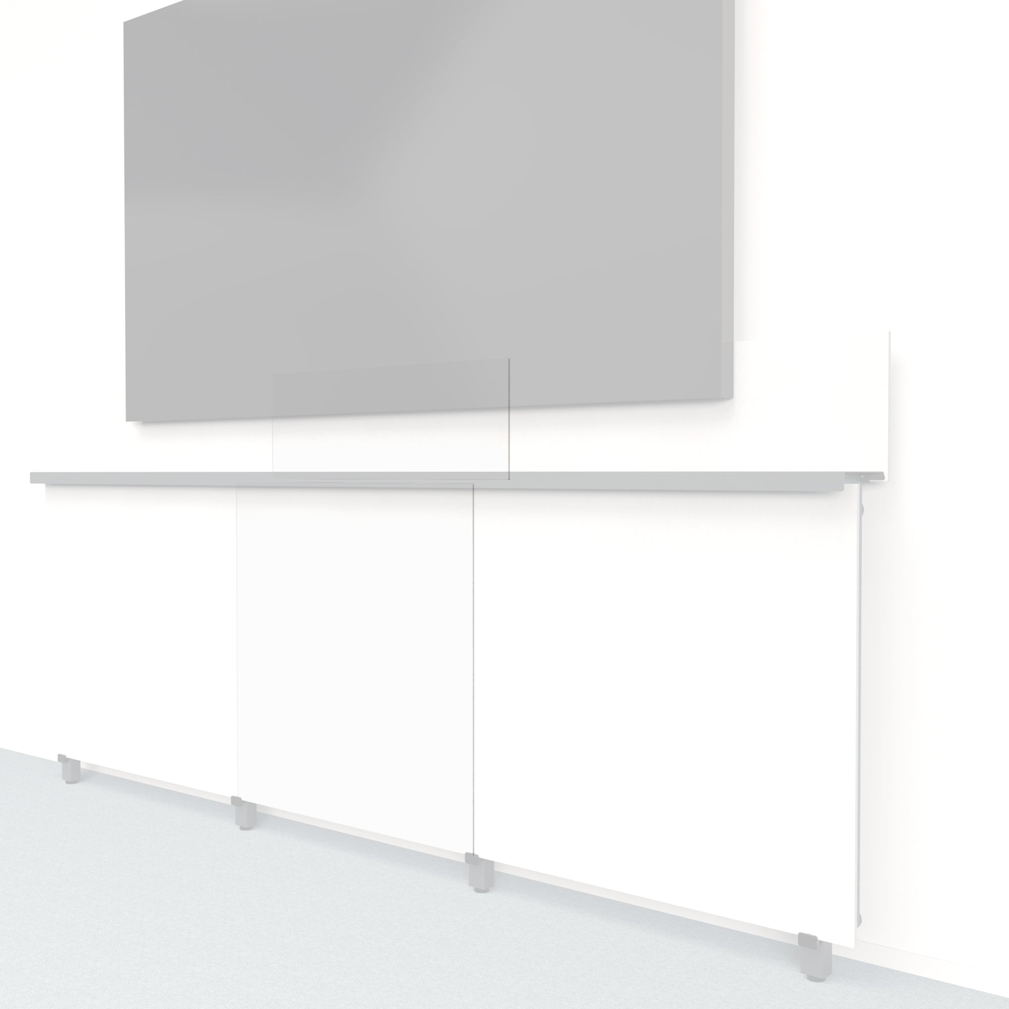 Heckler Framework Tall Inner Panel & Backsplash in Zinc Felt Right — modular zinc gray PET felt AV wall panel for the Heckler Framework system.