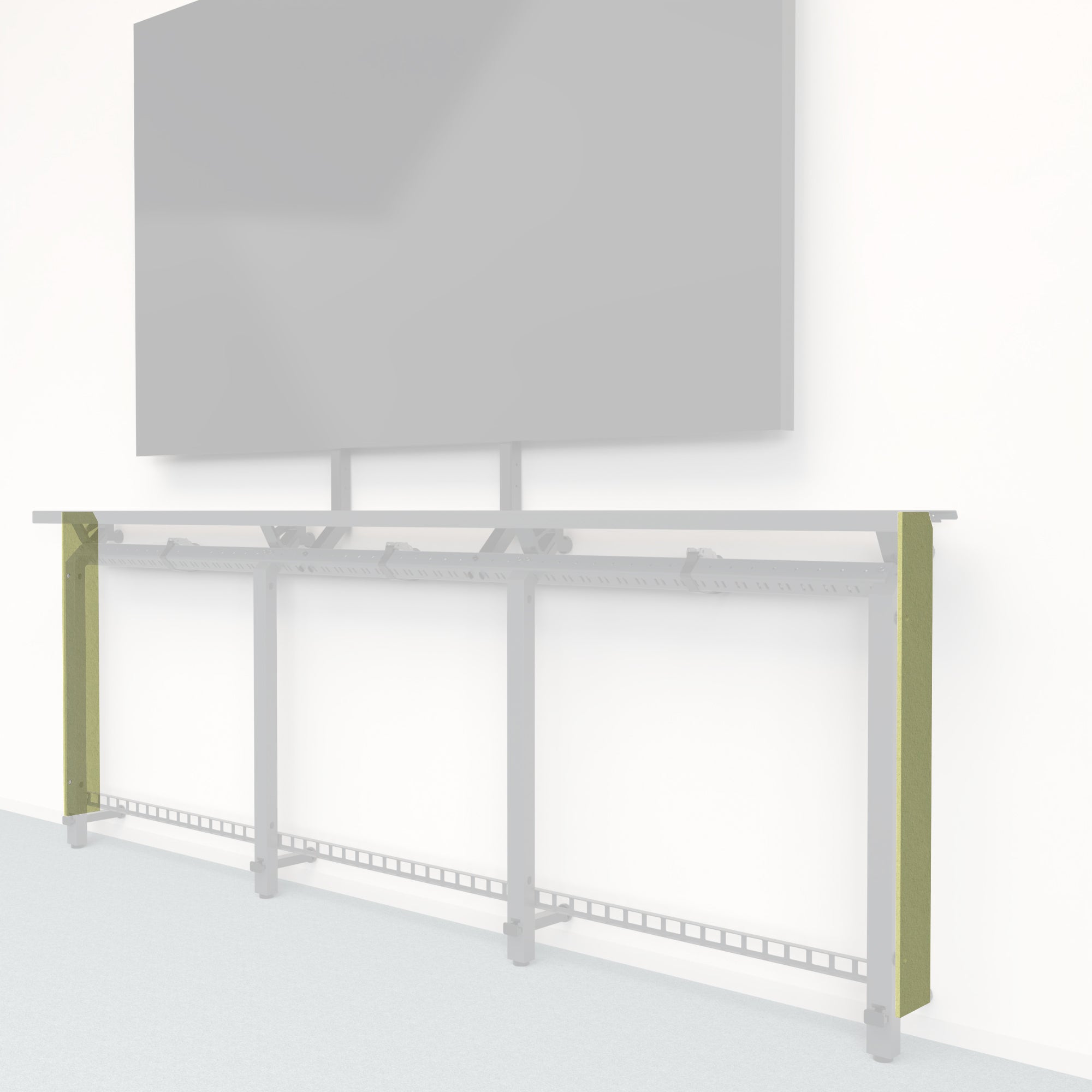 Heckler Framework Tall End Cap in Aloe Felt Right — modular aloe green PET felt end panel for the Heckler Framework AV wall system.