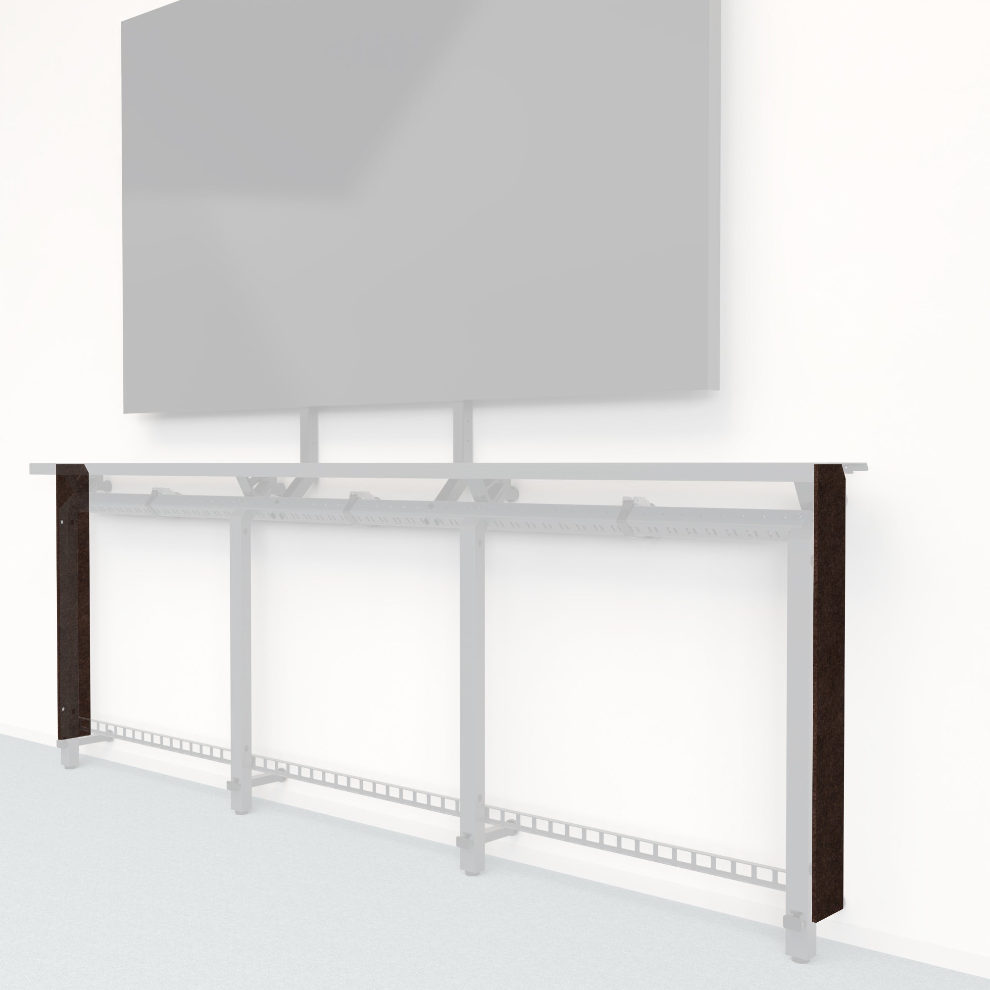 Heckler Framework Tall End Cap in Cocoa Felt Right — modular cocoa brown PET felt end panel for the Heckler Framework AV wall system.