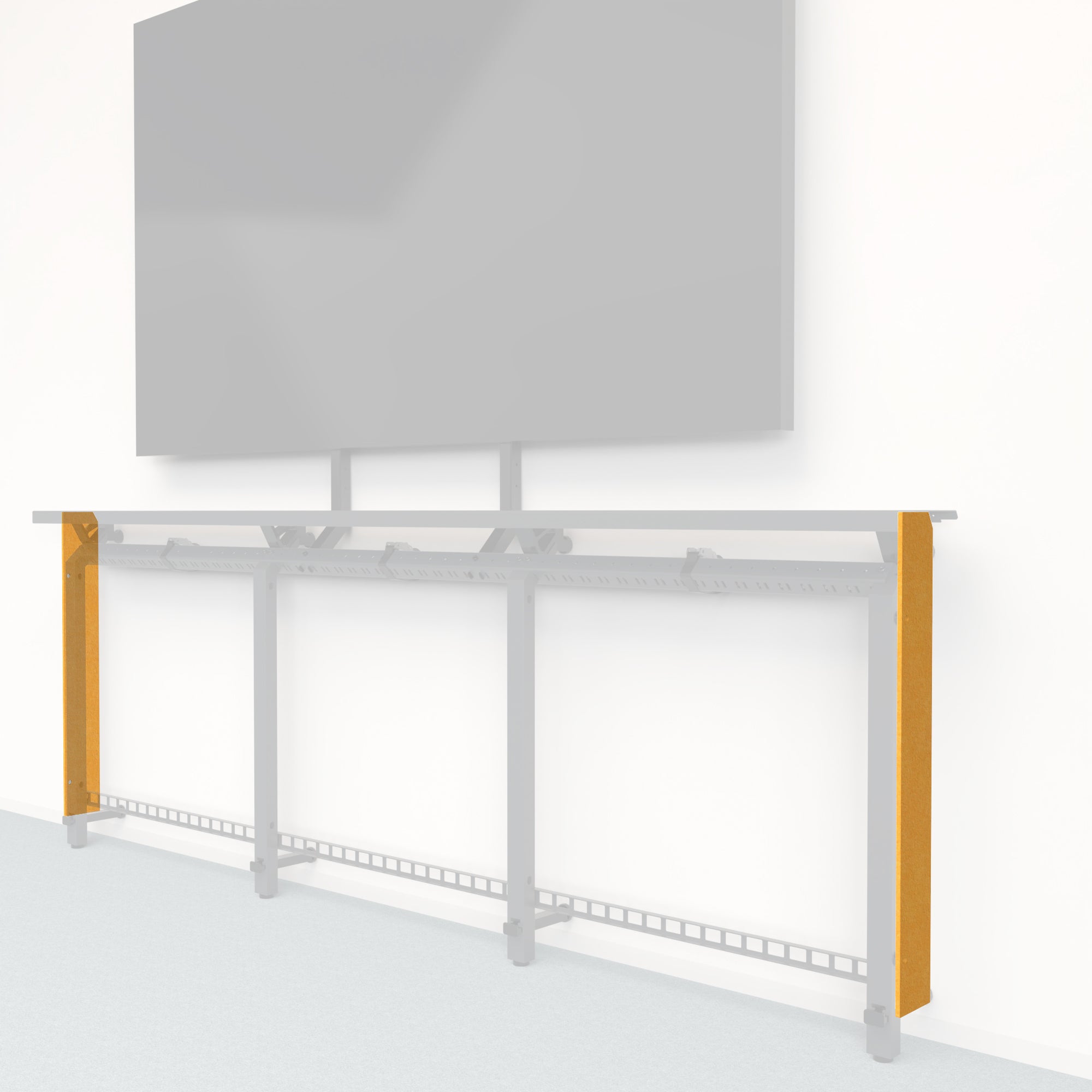 Heckler Framework Tall End Cap in Mustard Felt Right — modular mustard-yellow PET felt end panel for the Heckler Framework AV wall system.