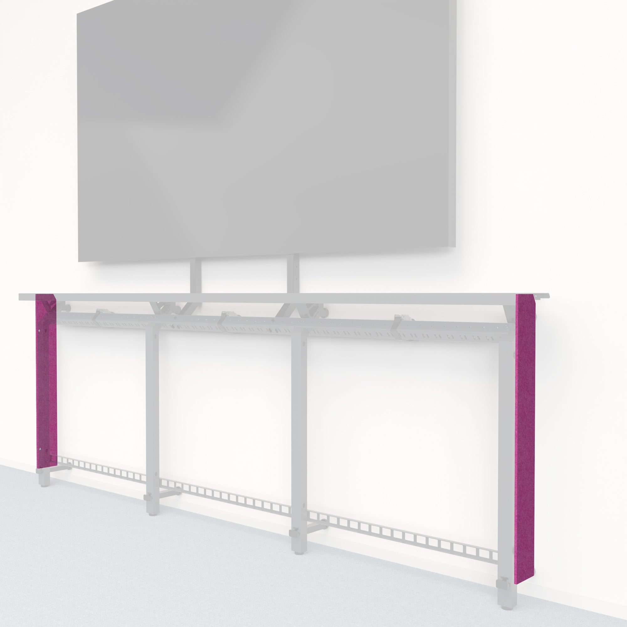 Heckler Framework Tall End Cap in Plum Felt Right — modular plum purple PET felt end panel for the Heckler Framework AV wall system.
