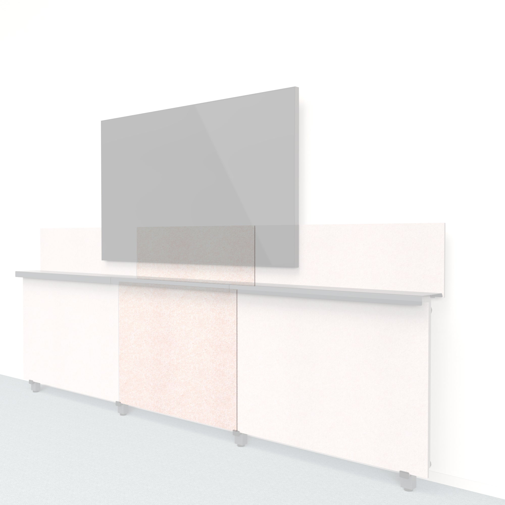 Heckler Framework Short Inner Panel & Backsplash in Latte Felt Right — modular latte tan PET felt AV wall panel for the Heckler Framework system.
