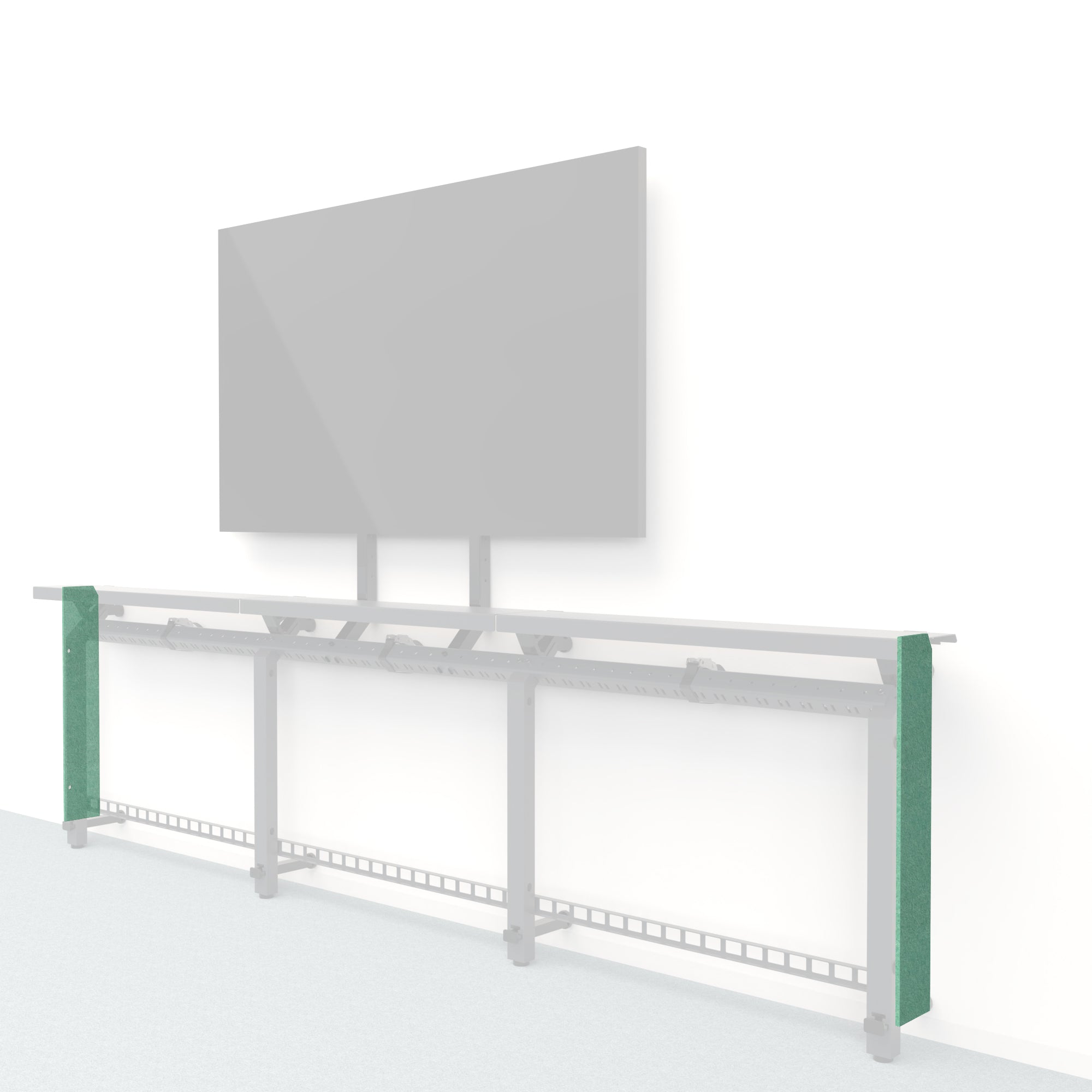 Heckler Framework Short End Cap in Mint Felt Right — modular mint green PET felt end panel for the Heckler Framework AV wall system.