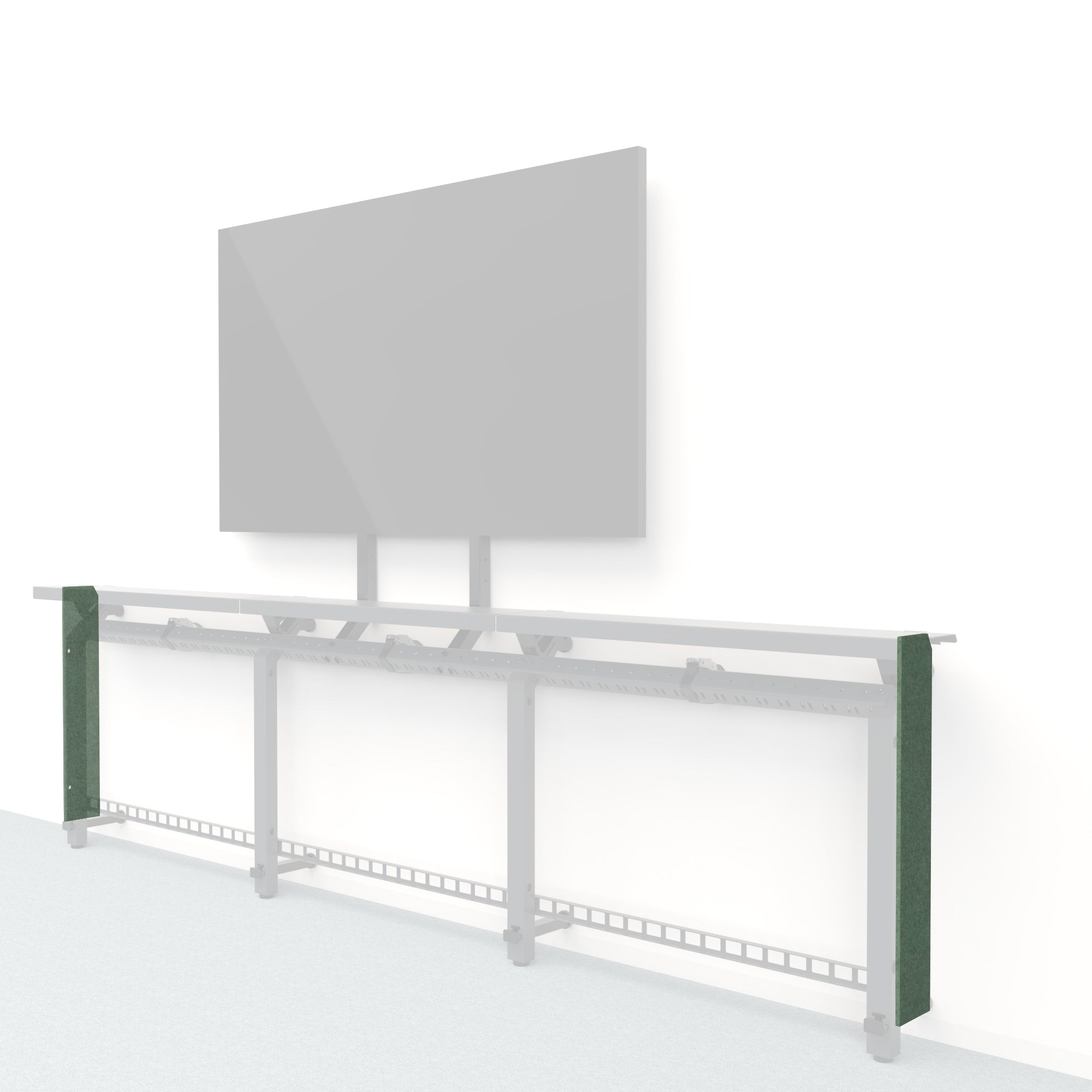 Heckler Framework Short End Cap in Palm Felt Right — modular deep palm green PET felt end panel for the Heckler Framework AV wall system.