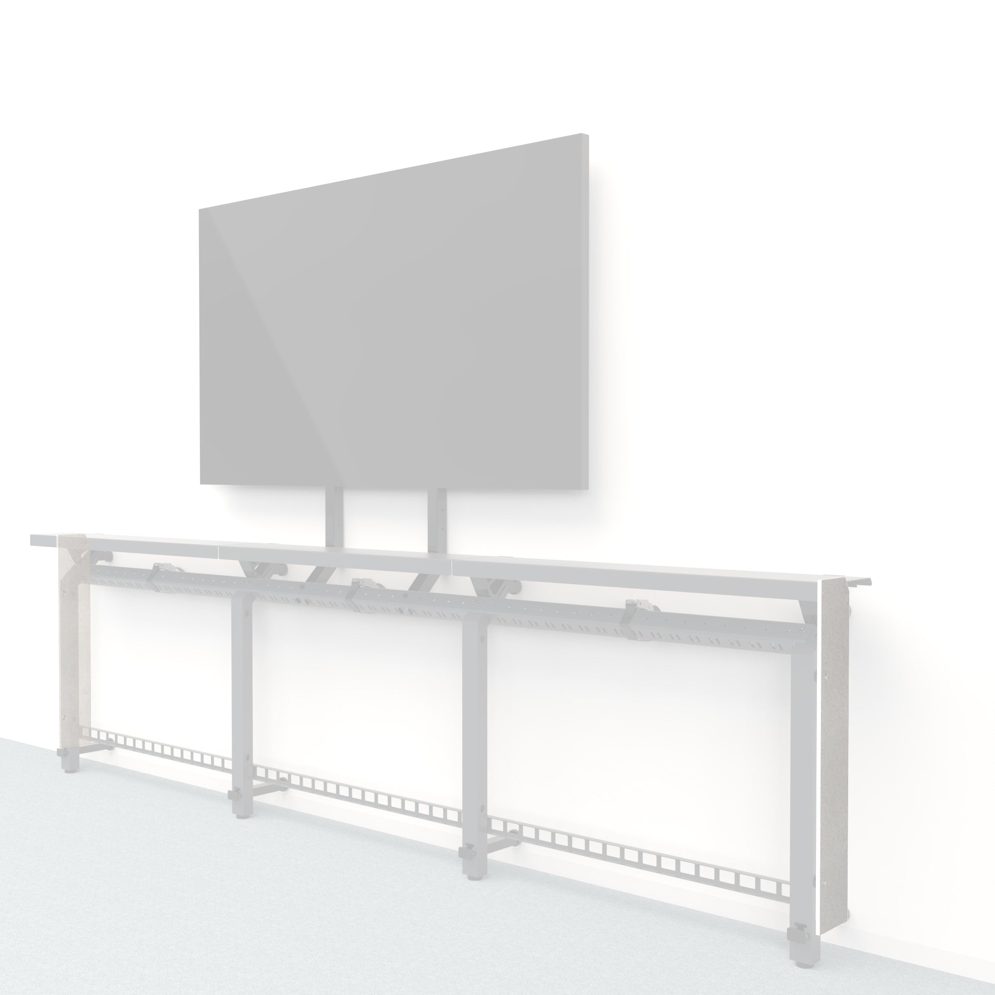 Heckler Framework Short End Cap in Zinc Felt Right — modular zinc gray PET felt end panel for the Heckler Framework AV wall system.