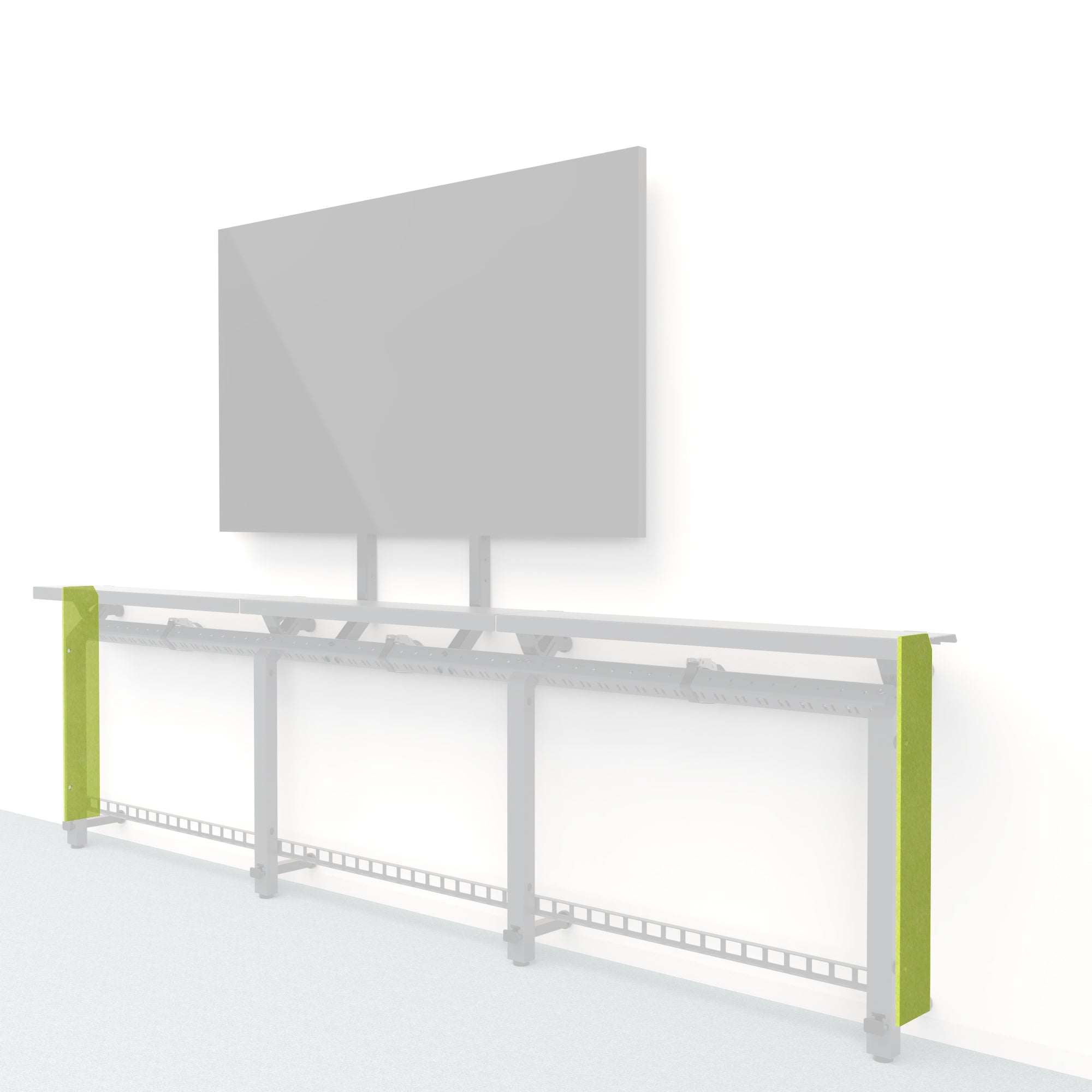 Heckler Framework Short End Cap in Kiwi Felt Right — modular kiwi green PET felt end panel for the Heckler Framework AV wall system.