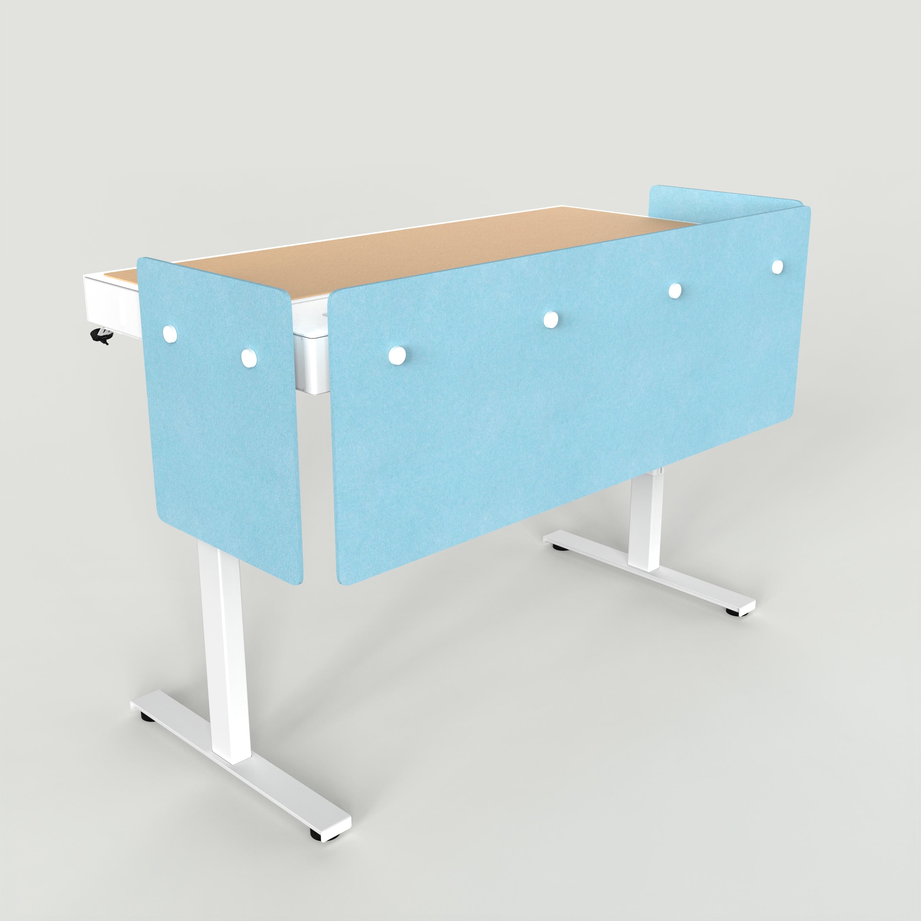 Standard Modesty Panel Set for Heckler Lectern 6U in Baby Blue finish.