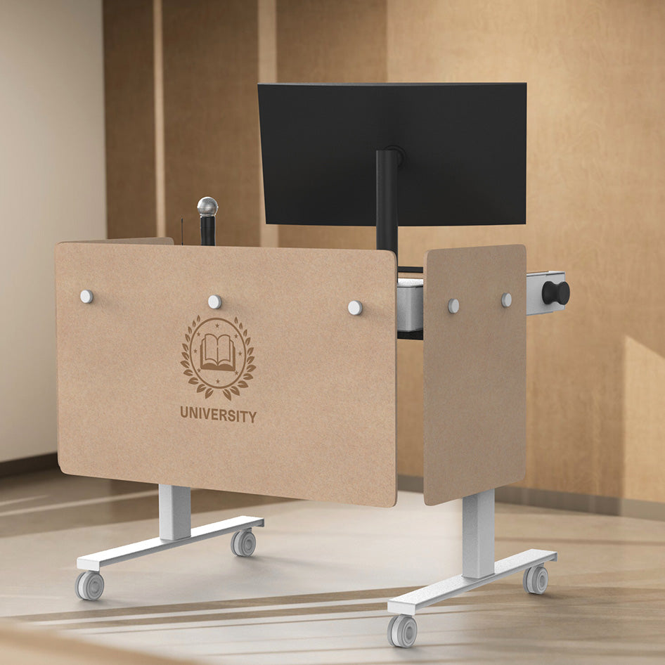 Standard Modesty Panel Set on Heckler Lectern 4U with Logo