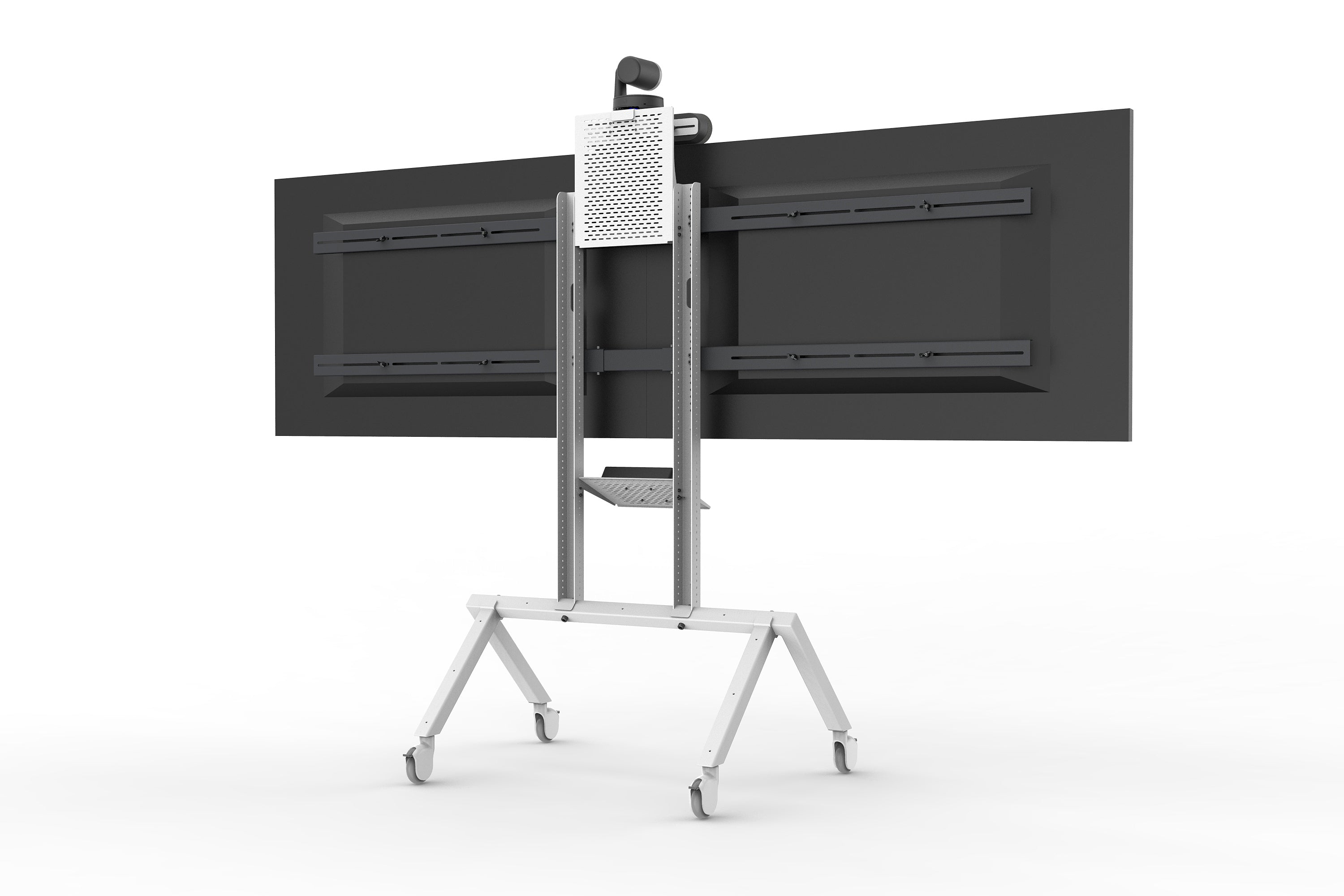 Dual Display Kit for Heckler AV Cart - Grey White | Heckler Design