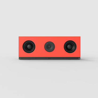 Heckler Snap-On Front Plate for Huddly C1 in Bright Red — front view