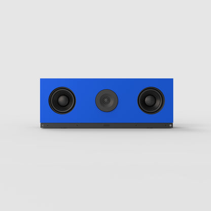 Heckler Snap-On Front Plate for Huddly C1 in Vivid Blue — front view