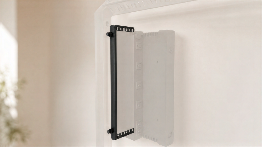 Framework Rack Rails 2U installed on a Framework wall.
