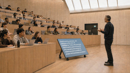 Heckler Confidence Stand in a meeting space.