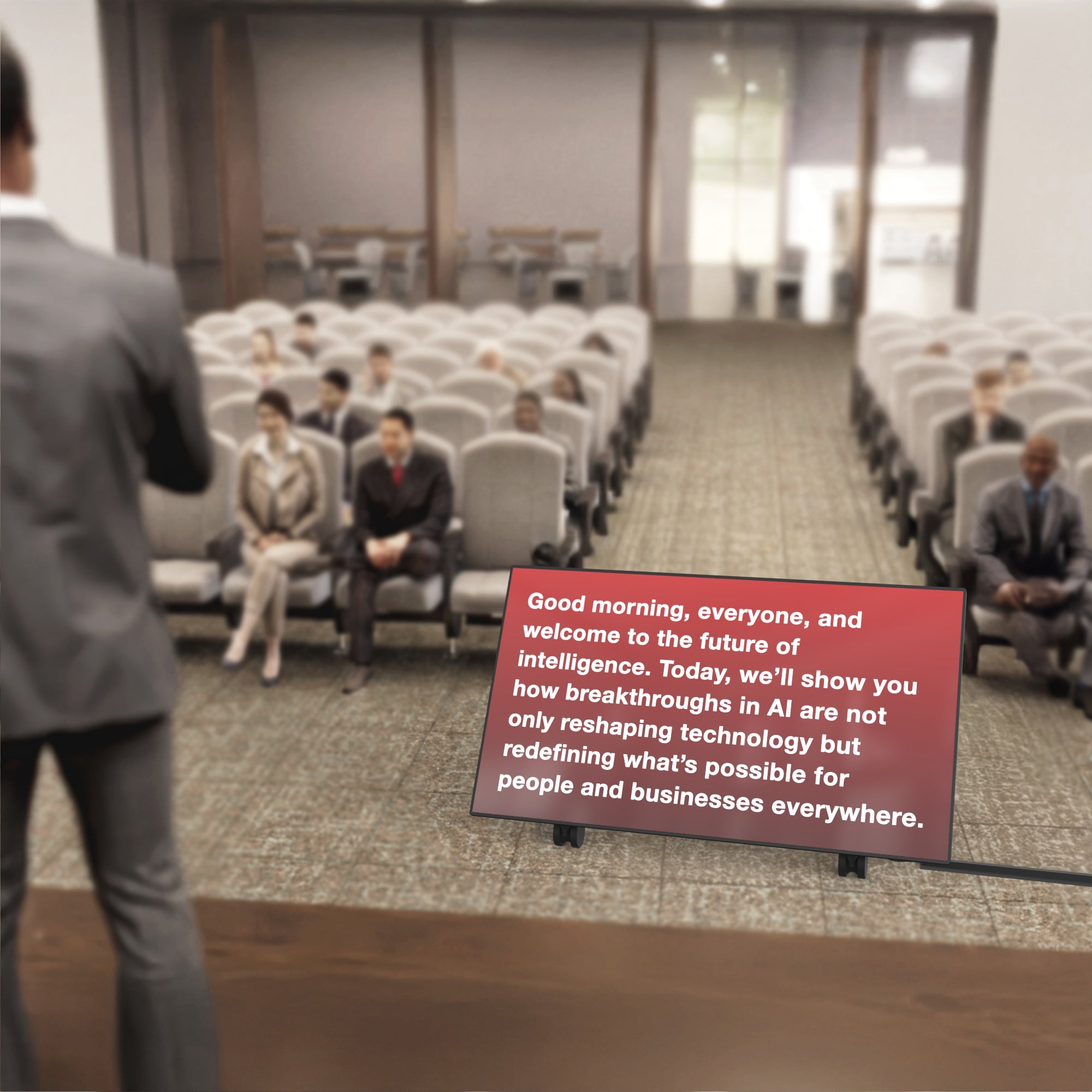 Heckler Confidence Stand on stage at live event