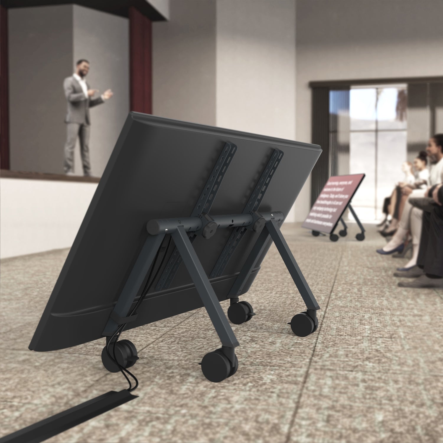 Heckler Confidence Stand rear view showing cable management