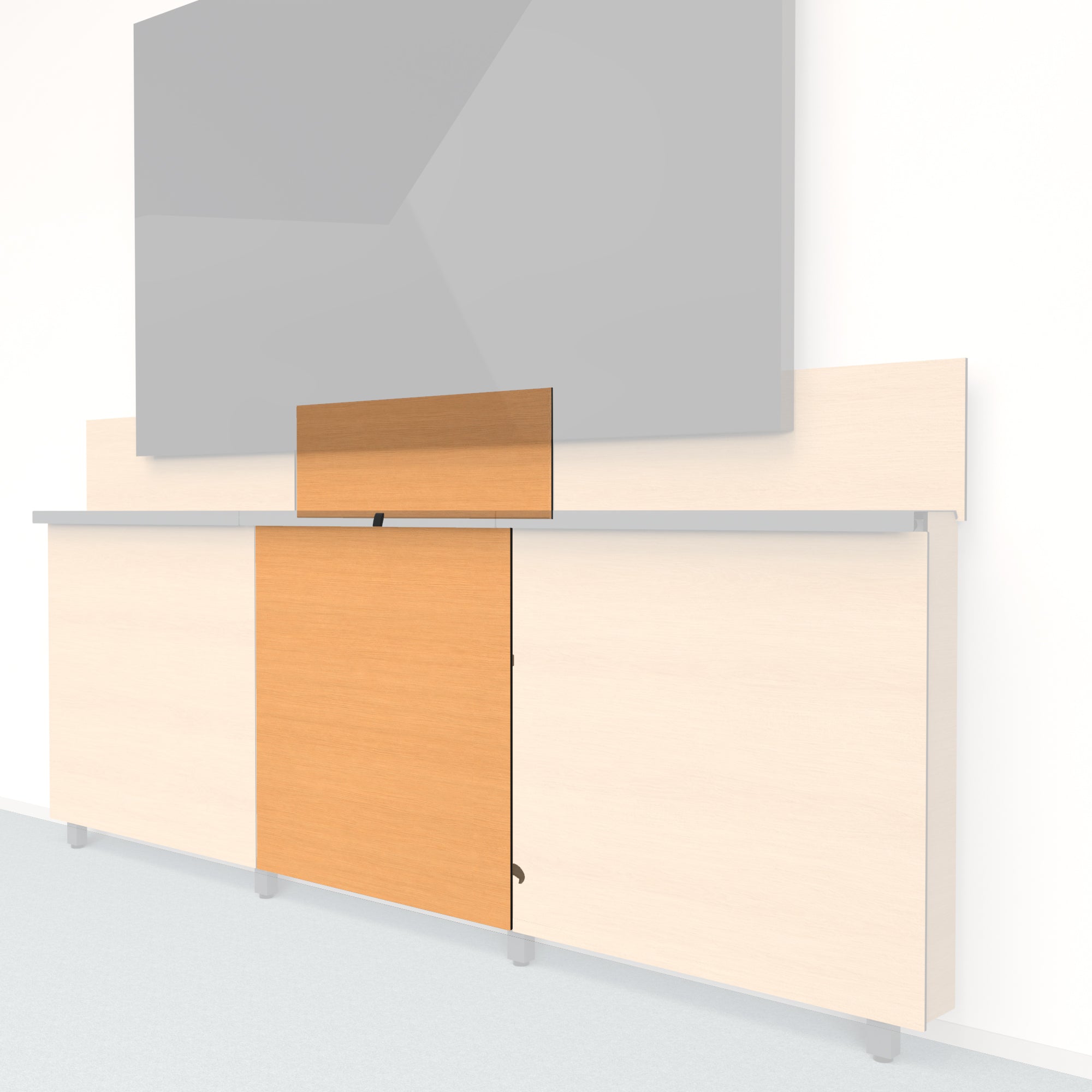 Framework Tall Inner Panel and Backsplash in 3M DI-NOC White Oak finish.