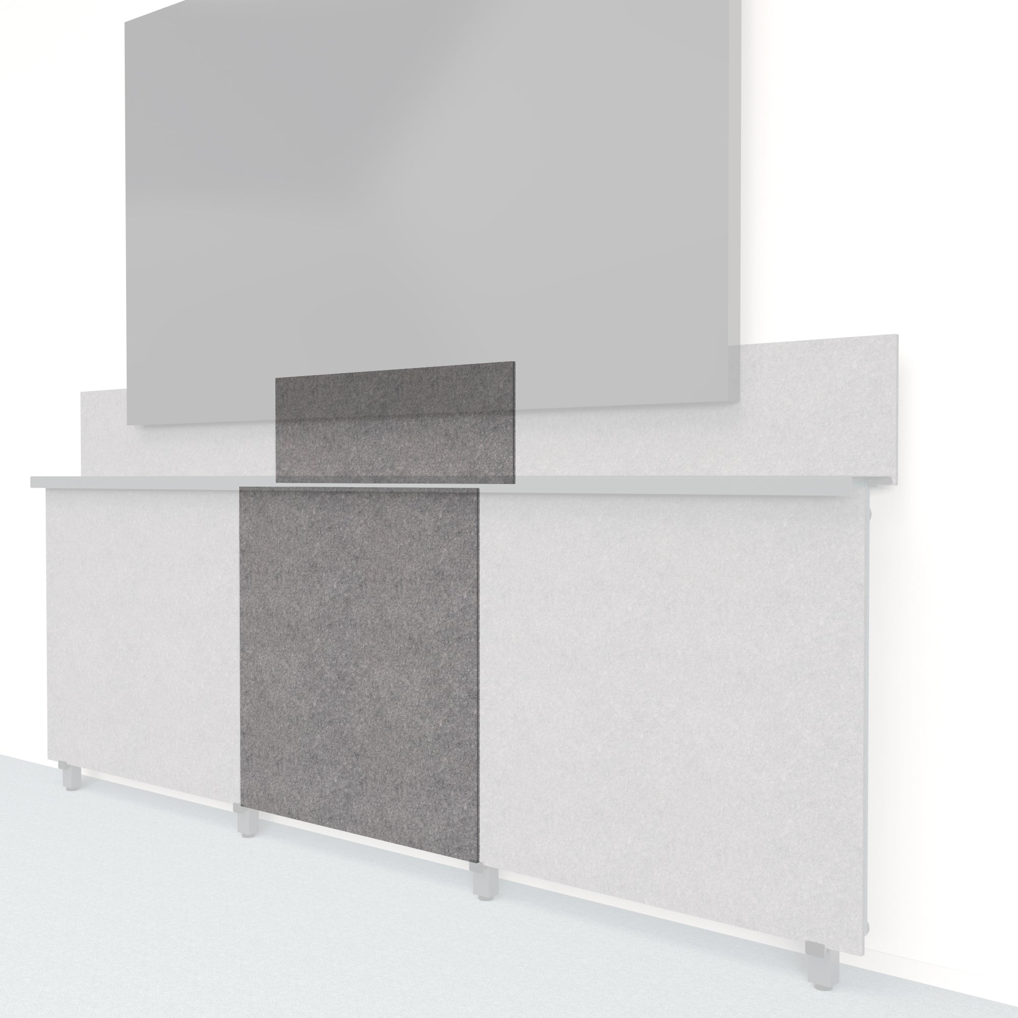 Heckler Framework Tall Inner Panel &amp; Backsplash in Armor Felt Right — modular charcoal gray PET felt AV wall panel for the Heckler Framework system.