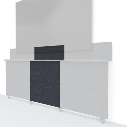 Heckler Framework Tall Inner Panel &amp; Backsplash in Cast Felt Right — modular cast gray PET felt AV wall panel for the Heckler Framework system.