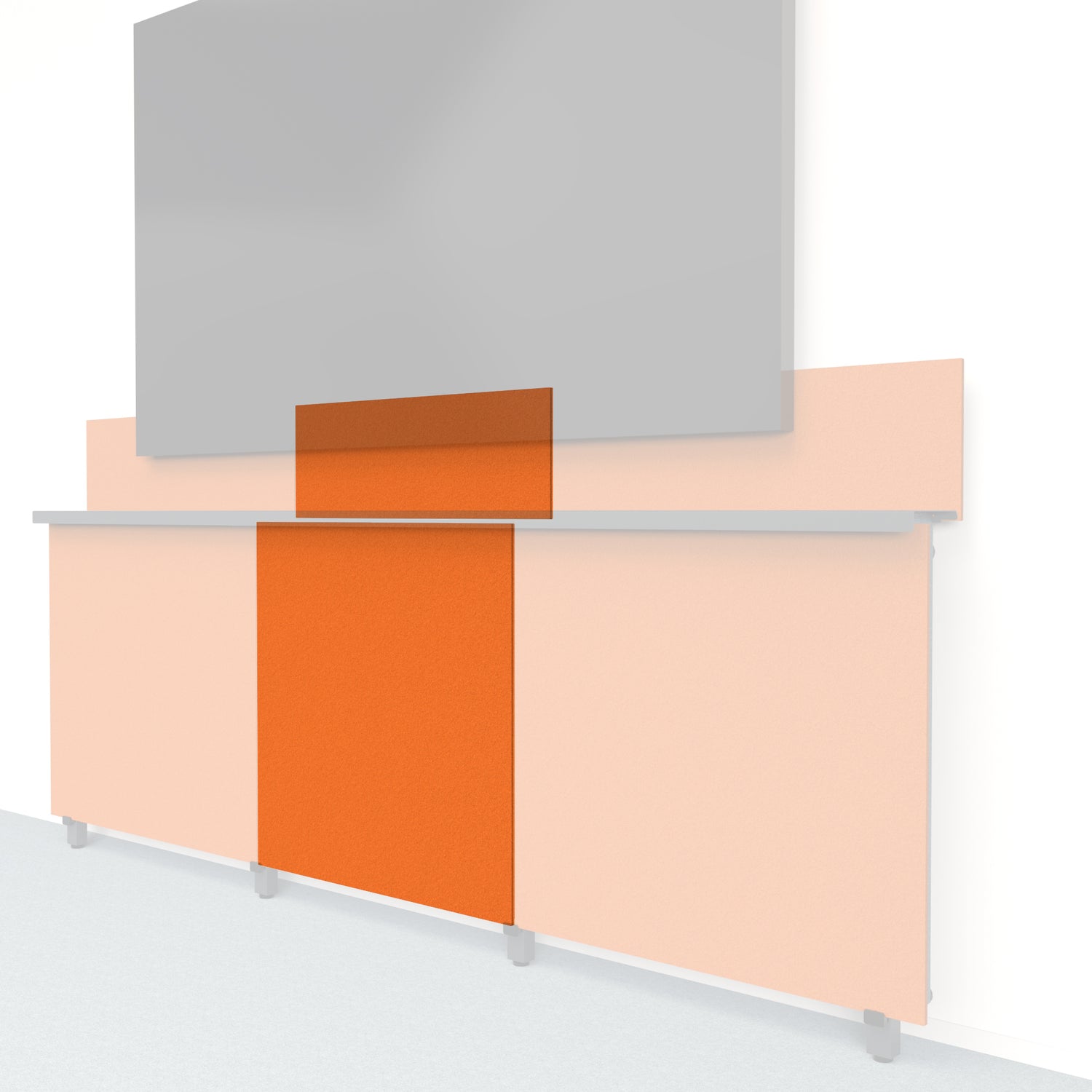 Heckler Framework Tall Inner Panel &amp; Backsplash in Cinnamon Felt Right — modular cinnamon rust PET felt AV wall panel for the Heckler Framework system.