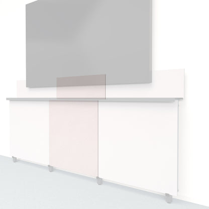 Heckler Framework Tall Inner Panel &amp; Backsplash in Fog Felt Right — modular fog gray PET felt AV wall panel for the Heckler Framework system.
