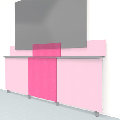 Heckler Framework Tall Inner Panel &amp; Backsplash in Hot Pink Felt Right — modular hot pink PET felt AV wall panel for the Heckler Framework system.