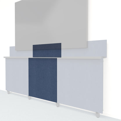 Heckler Framework Tall Inner Panel &amp; Backsplash in Indigo Felt Right — modular indigo blue PET felt AV wall panel for the Heckler Framework system.