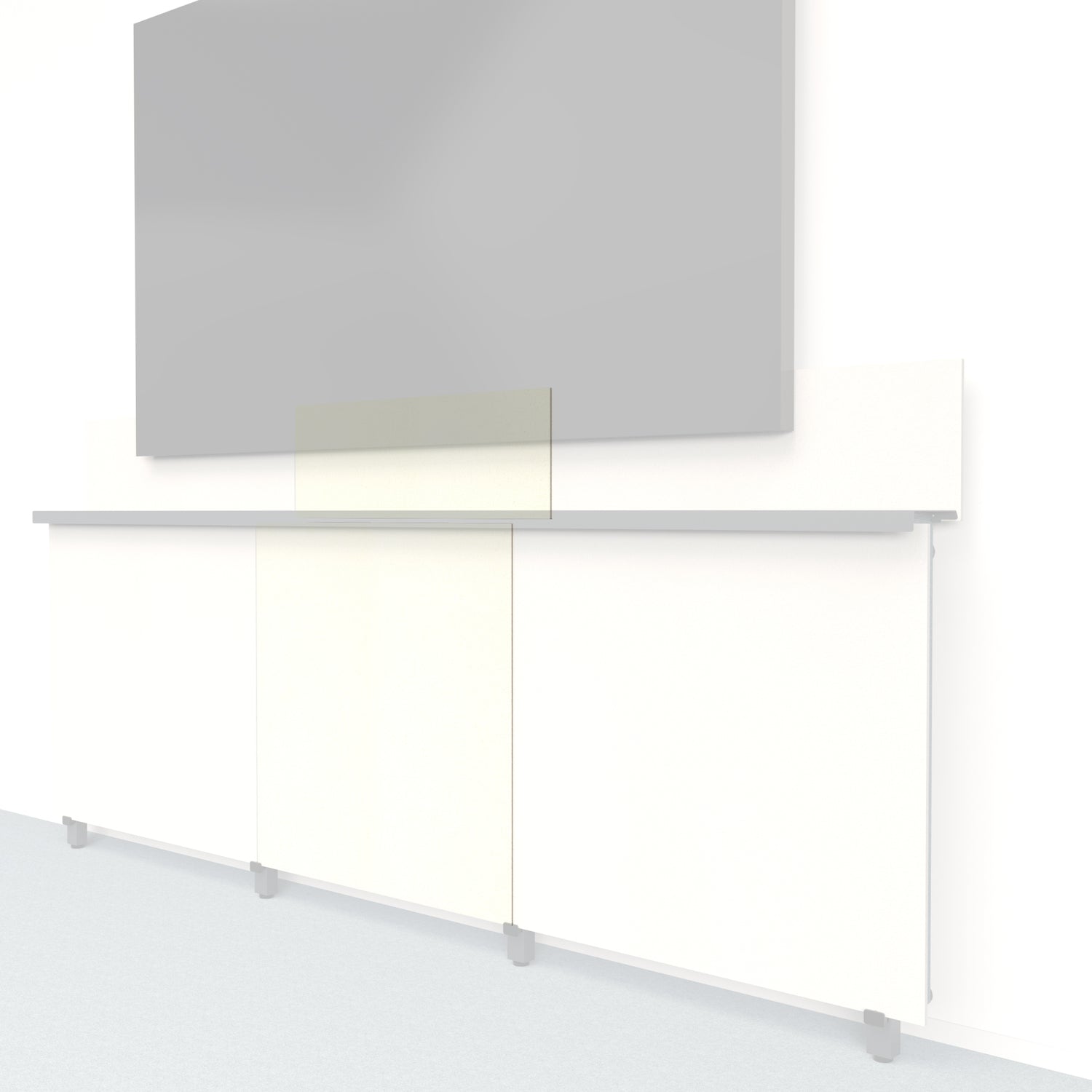 Heckler Framework Tall Inner Panel &amp; Backsplash in Ivory Felt Right — modular ivory PET felt AV wall panel for the Heckler Framework system.