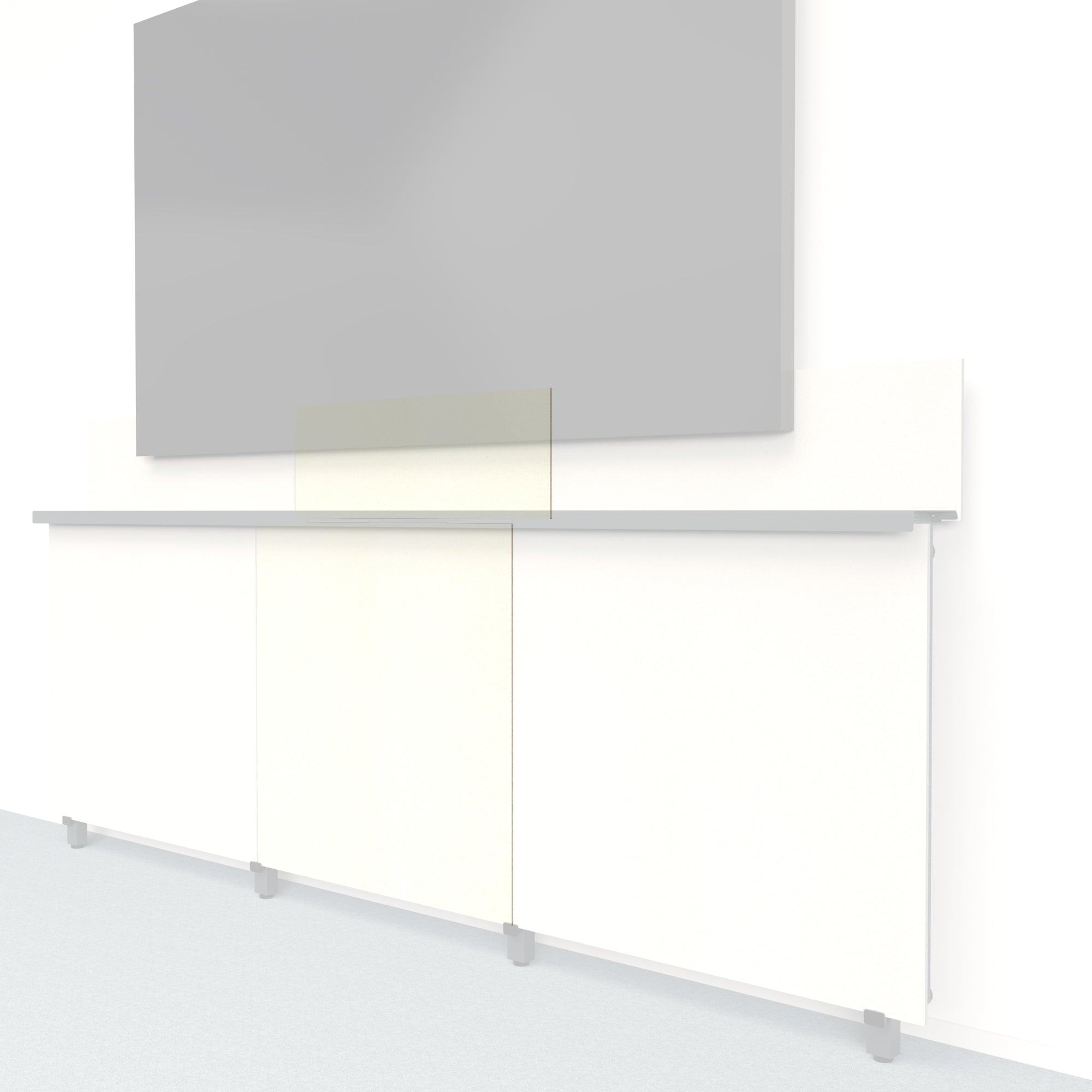 Heckler Framework Tall Inner Panel &amp; Backsplash in Ivory Felt Right — modular ivory PET felt AV wall panel for the Heckler Framework system.