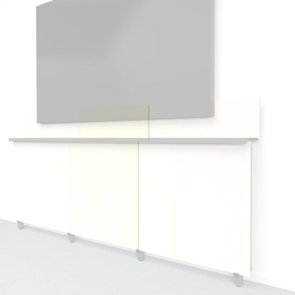 Heckler Framework Tall Inner Panel &amp; Backsplash in Ivory Felt Right — modular ivory PET felt AV wall panel for the Heckler Framework system.