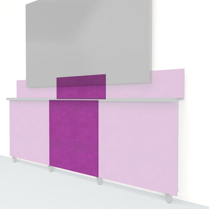 Heckler Framework Tall Inner Panel &amp; Backsplash in Lavender Felt Right — modular lavender PET felt AV wall panel for the Heckler Framework system.