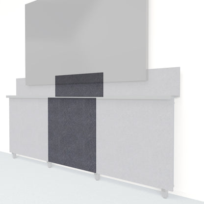 Heckler Framework Tall Inner Panel &amp; Backsplash in Mineral Felt Right — modular mineral gray PET felt AV wall panel for the Heckler Framework system.