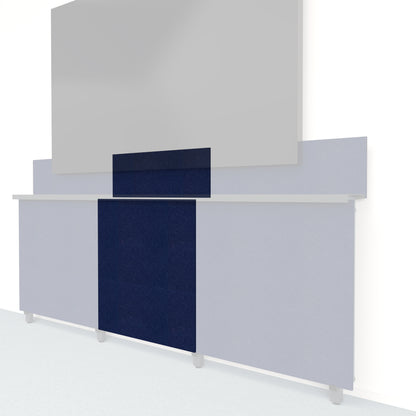 Heckler Framework Tall Inner Panel &amp; Backsplash in Oxford Felt Right — modular oxford blue PET felt AV wall panel for the Heckler Framework system.