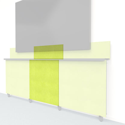 Heckler Framework Tall Inner Panel &amp; Backsplash in Kiwi Felt Right — modular kiwi green PET felt AV wall panel for the Heckler Framework system.