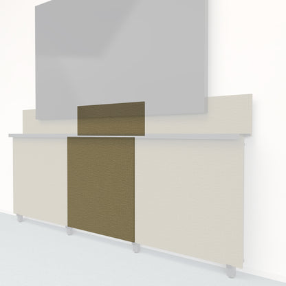 Heckler Framework Tall Inner Panel &amp; Backsplash in Saguaro Maharam textile — modular textile-wrapped desert green AV wall panel for the Heckler Framework system.