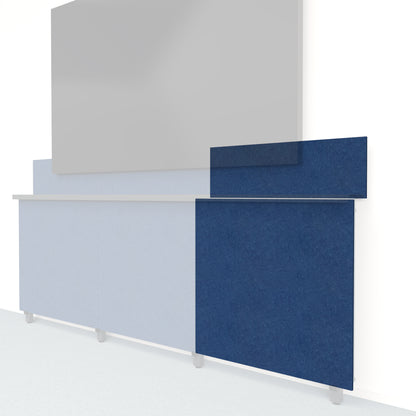 Heckler Framework Tall Outer Panel &amp; Backsplash in Admiral Felt Right — modular admiral navy PET felt AV wall panel for the Heckler Framework system.