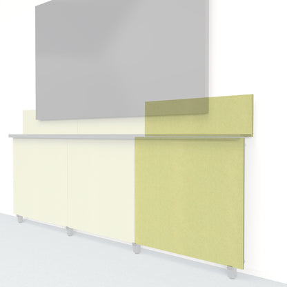 Heckler Framework Tall Outer Panel &amp; Backsplash in Aloe Felt Right — modular aloe green PET felt AV wall panel for the Heckler Framework system.