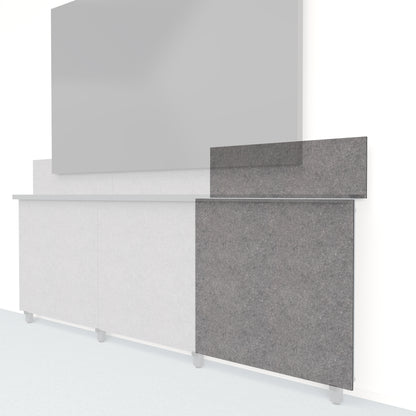 Heckler Framework Tall Outer Panel &amp; Backsplash in Armor Felt Right — modular charcoal gray PET felt AV wall panel for the Heckler Framework system.