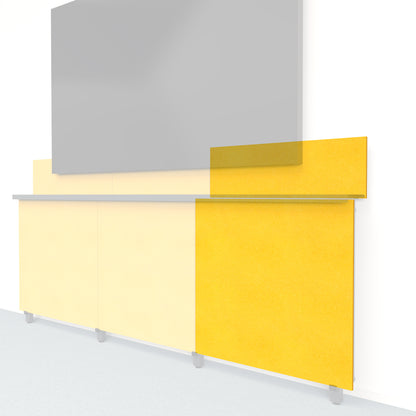 Heckler Framework Tall Outer Panel &amp; Backsplash in Citrine Felt Right — modular citrine yellow PET felt AV wall panel for the Heckler Framework system.