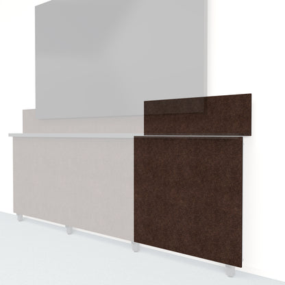 Heckler Framework Tall Outer Panel &amp; Backsplash in Cocoa Felt Right — modular cocoa brown PET felt AV wall panel for the Heckler Framework system.