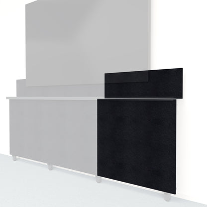 Heckler Framework Tall Outer Panel &amp; Backsplash in Ebony Felt Right — modular ebony black PET felt AV wall panel for the Heckler Framework system.