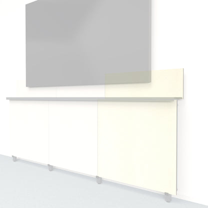 Heckler Framework Tall Outer Panel &amp; Backsplash in Ivory Felt Right — modular ivory PET felt AV wall panel for the Heckler Framework system.
