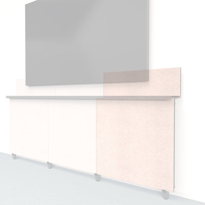 Heckler Framework Tall Outer Panel &amp; Backsplash in Latte Felt Right — modular latte tan PET felt AV wall panel for the Heckler Framework system.