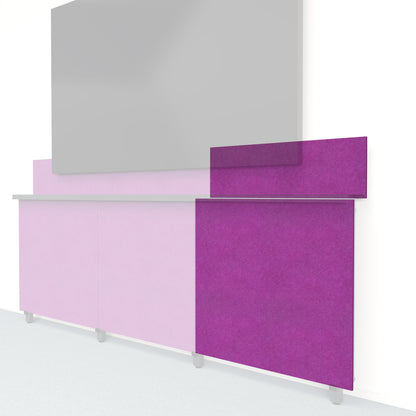 Heckler Framework Tall Outer Panel &amp; Backsplash in Lavender Felt Right — modular lavender PET felt AV wall panel for the Heckler Framework system.