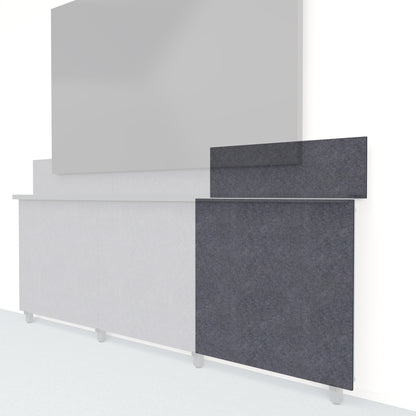 Heckler Framework Tall Outer Panel &amp; Backsplash in Mineral Felt Right — modular mineral gray PET felt AV wall panel for the Heckler Framework system.