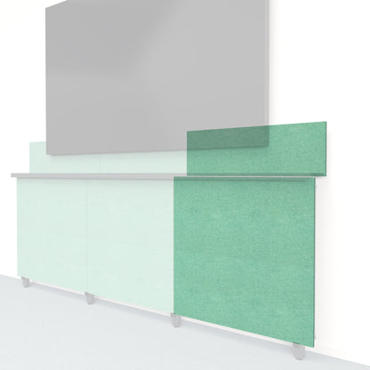 Heckler Framework Tall Outer Panel &amp; Backsplash in Mint Felt Right — modular mint green PET felt AV wall panel for the Heckler Framework system.