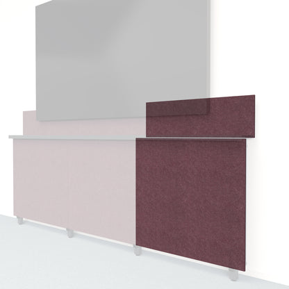 Heckler Framework Tall Outer Panel &amp; Backsplash in Wine Felt Right — modular wine burgundy PET felt AV wall panel for the Heckler Framework system.