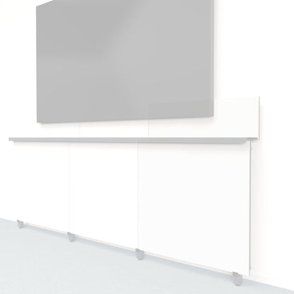 Heckler Framework Tall Outer Panel &amp; Backsplash in Zinc Felt Right — modular zinc gray PET felt AV wall panel for the Heckler Framework system.