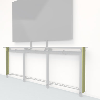Heckler Framework Tall End Cap in Aloe Felt Right — modular aloe green PET felt end panel for the Heckler Framework AV wall system.
