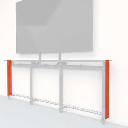Heckler Framework Tall End Cap in Aries Felt Right — modular aries red PET felt end panel for the Heckler Framework AV wall system.
